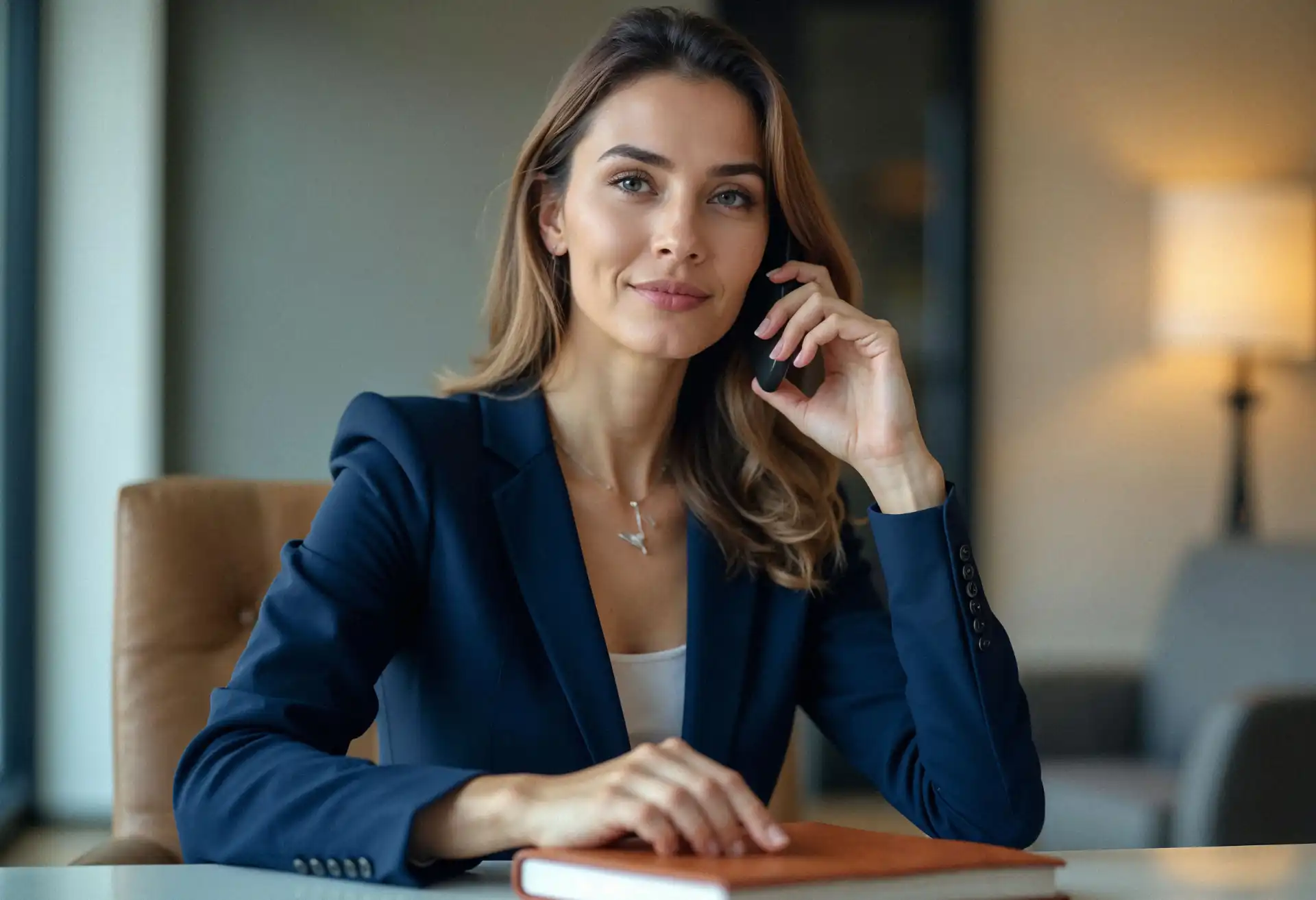 Foto gerada por inteligência artificial (IA) de uma executiva, representando uma persona B2B no contexto de marketing.